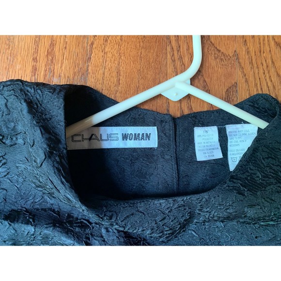 Chaus Woman Vintage Black Blouse Size 16 - Picture 3 of 3